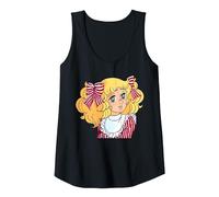 Candy Candy Japonés Retro Vintage 80s Anime Manga Camiseta sin Mangas, Mujer, Negro, M