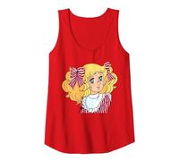 Candy Candy Japonés Retro Vintage 80s Anime Manga Camiseta sin Mangas, Mujer, Rojo, M