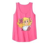 Candy Candy Japonés Retro Vintage 80s Anime Manga Camiseta sin Mangas, Mujer, Rosado Neón, XL