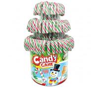 Candy Cane - Bastones de Caramelo de Navidad - Garrotas Tradicionales en Bote de 100 Unidades | Dulces Decorativos para Árbol, Fiestas y Regalos Navideños (Blanco/Rojo/Verde)