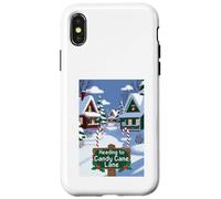 Candy Cane Candy Lane Christmas 2025 Carcasa para iPhone X/XS
