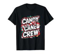 Candy Cane Crew Funny Christmas Candy Lover Navidad Camiseta gráfica económica, Hombre, Negro, S