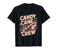 Candy Cane Crew Funny Christmas Candy Lover Navidad Camiseta gráfica económica, Hombre, Negro, XL