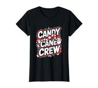 Candy Cane Crew Funny Christmas Candy Lover Navidad Camiseta gráfica económica, Mujer, Negro, XL