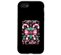 Candy Cane Cutie Christmas Coquette Bow Dots Decoración de Navidad Carcasa para iPhone SE (2020) / 7/8