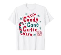 Candy Cane Cutie, Divertida Familia navideña a Juego Camiseta