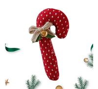 Candy Cane Decorations - Home Celebration Accent, Red And White Fabric Pendants with Bell And Bow, Holiday Ornament Set for Tree Display, Seasonal Decor for Indoor Outdoor Use, Party Supplies Festive