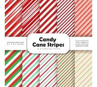 Candy Cane Stripes Scrapbook Paper: Double-Sided Decorative Craft Papers for JunkJournals, Wrapping, Card Making, Mixed Media & More