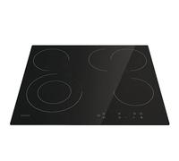 Candy CEH6DXECTT/1 placa de cocción autosuficiente Hi-Light, ancho de 60 cm, manejo mono táctil, 4 zonas de cocción, temporizador, seguridad para niños, sin marco, cristal negro