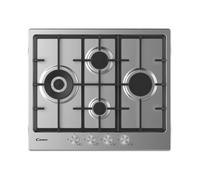 Candy CHG6DWEX Quemador Encimera 4 Fuegos Gas 1 Doble Corona Rejillas Ghisa Inox