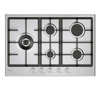 Candy CHG7WL4WTX Placa de Cocción Gas 75cm Acero Inoxidable 5 Fuegos Integrada
