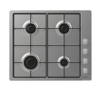 CANDY CHW6LX - Placa de cocción de gas (acero inoxidable, 4 quemadores, seguridad electromagnética, conectividad hOn, dimensiones, 7750 W, acero inoxidable)