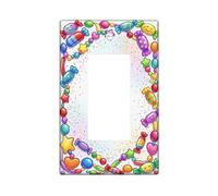 Candy - Cubierta para interruptor de luz basculante individual, diseño de estrella y corazón, multicolor, tamaño estándar, placas de pared decorativas para nuevo apartamento, hogar, dormitorio