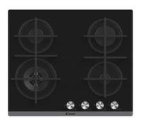 Candy CVG6BF4WEB Pino Cocina Vidrio Templado 4 Zone Rejillas Hierro Fundido Inox