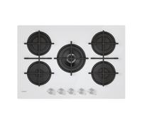 CANDY CVG74WTW Placa Gas 75 cm Blanco Doble Corona Parrilla Hierro Fundido
