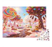 Candy Fantasy Land Puzzle de 1000 Piezas para Adultos Papel Mundo de Caramelos de Ensueño Relajante Decoración Regalo Hogar 52x38cm/1000pcs