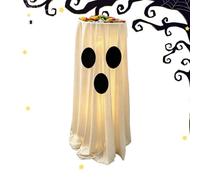 Candy Holder - Fabric Ghost Bowl Display | 80x30cm Halloween LED Decor, Fabric Ghost Decoration, Holiday Ornament, Standing Treat Container Designed For Seasonal Party Decoration Festive Entry Display