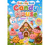 Candy House Coloring Book for Kids Ages 4-8: Sweet and Cute Kawaii Dessert Coloring Pages with Candy, Cupcakes, Cookies and Lollipops