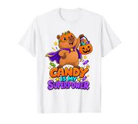Candy IS MY Superpower Halloween Superhero Capybara Kids Camiseta