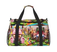 Candy Land - Bolsa de viaje de gran capacidad con estampado de uso diario, bolsa de viaje elegante y funcional, Negro -, Talla única