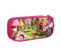 Candy Land - Estuche para lápices con estampado de tierra de caramelos, cosméticos, herramientas de arte, suministros para estudiantes, profesores, uso versátil, Pink, Talla única, Juego de mochila