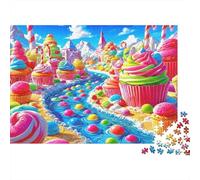 Candy Land Fantasy 100% Recycled Cardboard Sweet Candy Wonderland 1000 Piece Puzzle for Adults The Impossible Challenge 70x50cm/1000pcs