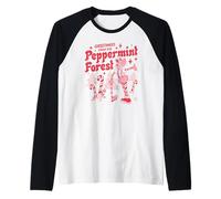 Candy Land Greetings from The Peppermint Forest Retro Poster Camiseta Manga Raglan