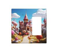 Candy land - Placa de pared decorativa para interruptor de luz, cubierta de enchufe de 2 bandas, placa de interruptor eléctrico, cubierta de placa frontal termoplástica para dispositivo decorativo