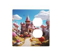 Candy land - Placa de pared decorativa para interruptor de luz, cubierta de enchufe de 2 bandas, placa de interruptor eléctrico, cubierta de placa frontal termoplástica para dispositivo decorativo