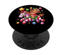 Candy Land Ride con Gingerbread Girl and Stars PopSockets PopGrip Adhesivo
