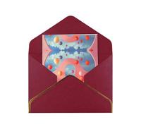 Candy Land Style House - Tarjetas en blanco con sobres para todas las ocasiones, nota brillante de primera calidad para cumpleaños, Navidad, boda, 4 x 6 pulgadas, color rojo oscuro