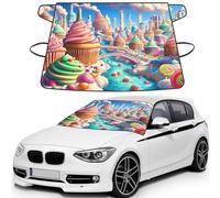 Candy Land Wonderland - Funda para parabrisas de coche con estampado de tierra de las maravillas para hielo y nieve, ajuste universal para la mayoría de los coches, protector de hielo multifuncional