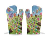 Candy - Manopla de horno antideslizante, de alta resistencia al calor, guantes de cocina suaves y cómodos, guantes de cocina para colgar, guantes de cocina, 1 par