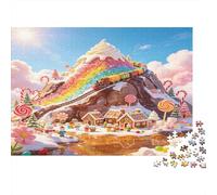Candy Mountain Rainbow Village Puzzle de 1000 Piezas Papel para Adultos Escenario de Fantasía Juego de Puzzle Familia Relajación Decoración Regalo 52x38cm/1000pcs