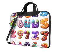 Candy Number - Bolsa para laptop de 15.6 pulgadas, funda para laptop arcoíris con correa para el hombro, portátil, a prueba de golpes, funda protectora para computadora portátil para mujeres y hombres