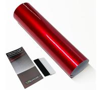 Candy - Película de vinilo metálica para automóvil, película autoadhesiva de liberación de aire, con herramienta de raspador, clasificada para uso en exteriores y automóviles (rojo, 40 x 200 cm)