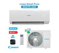 Candy Pura Kit CY24RA Aire Acondicionado 24000BTU 7 KW WiFi A++/A+ Inverter R32 19dBA Blanco, Novedad 2024