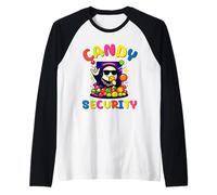 Candy Security Funny DJ Ghost Halloween Costume Camiseta Manga Raglan