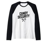Candy Security Funny Sweet Treats - Plantilla de protección Camiseta Manga Raglan