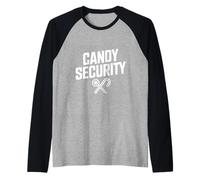 Candy Security Funny Sweet Treats - Plantilla de protección Camiseta Manga Raglan