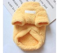 Candy Solid Cat Sweaters, Double Layer Fleece Dog Sweater, Soft and Warm Puppy Coat with Leash Ring(Yellow,XX-Large)