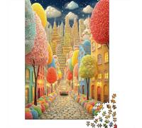 Candy Street Fantasía 1000 Pieza Stock De Cartas Premium Rompecabezas Conjunto para Adultos Desafío Educativo Presente Divertido Decoración De Paredes 70x50cm/1000pcs