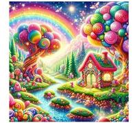Candy Tree Rainbow Jigsaw Puzzle 70 Pieces 45x45cm/18x18inch, Difficult Jigsaw Puzzles for Adults 70, Beautiful Art Work, Great Festive Puzzle Gift for Men/Women