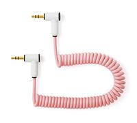 Candycord Korg - Cable de audio especial para volca/operador de bolsillo por myVolts, mini conector en ángulo a mini conector en ángulo, rizado de 20 cm a 30 cm, color rosa malvavisco