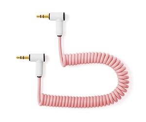 Candycord Korg - Cable de audio especial para volca/operador de bolsillo por myVolts, mini conector en ángulo a mini conector en ángulo, rizado de 20 cm a 30 cm, color rosa malvavisco