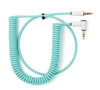 Candycord OP-1 / OP-Z - Cable de audio especial por myVolts, mini conector recto a mini conector en ángulo, rizado, 65 cm a 90 cm, color verde menta