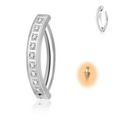 Candyfancy 14G Clicker Piercing para Ombligo de Titanio Antialérgico Piercing para Ombligo Negro 10mm/12mm Zirconia Piercing para el Ombligo Piercing para el Ombligo Joyería para el Cuerpo para