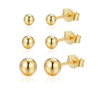 Candyfancy 3 Pairs 925 Sterling Silver Earrings Stud Cartilage Earrings Set 3mm4mm5mm Small Cartilage Sleepers Stud For Women Men