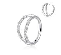 Candyfancy G23 - Piercing doble de titanio para nariz, 16 g, cartílago, hélice, daith, rook, tragus, caracola, piercing para labios, joyería para mujeres y hombres, 8/10/12 mm, 10MM, Titanio