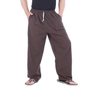 CandyHusky 100% algodón Ocasional de Footing Salón Pijamas Yoga Pantalones Cintura elástica con cordóna Yoga de los Pantalones Cintura elástica con cordón (Negra, XL/XXL)